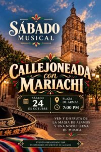 Invitan a callejoneada con mariachi en Álamos